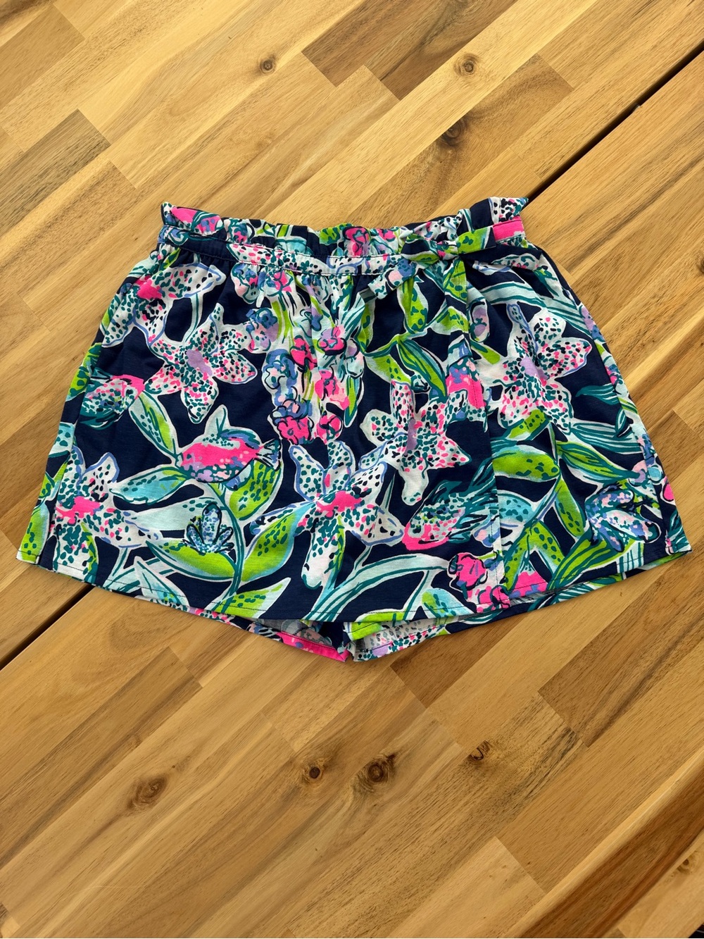 Lilly Pulitzer Navy Floral Skort with Pink & Green Botanicals